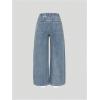 image:imageGORGLITTER Girls Baggy Jeans Wide Leg Cute Rhinestone High Elastic Waisted Denim Pants Y2K Boyfriend Skater StreetwearBlue