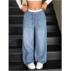 image:imageGORGLITTER Girls Baggy Jeans Wide Leg Low Rise Double Waisted Denim Pants Cute Y2K Boyfriend Skater Trousers StreetwearLight Wash