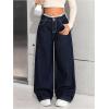 image:imageGORGLITTER Girls Baggy Jeans Y2k Wide Leg High Elastic Waisted Straight Leg Streetwear Denim Pants with PocketsDark Wash