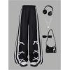 image:imageGORGLITTER Girls Baggy Sweatpants Y2k Cute Bow Lace Trim Wide Leg Barrel Pants with Pockets Going Out Casual OutfitsBlack