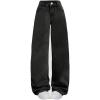 image:imageGORGLITTER Girls Baggy Wide Leg Jeans Bow Cute Elastic High Waisted Denim Pants Bottoms with PocketsBlack