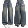 image:imageGORGLITTER Girls Baggy Wide Leg Jeans Bow Cute Elastic High Waisted Denim Pants Bottoms with PocketsMedium Wash