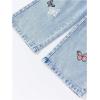 image:imageGORGLITTER Girls Baggy Wide Leg Jeans Butterfly Graphic Print Elastic High Waisted Denim Pants Bottoms Trousers with PocketsLight Wash