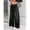 image:imageGORGLITTER Girls Baggy Wide Leg Jeans Cute Casual High Waist Long Denim Pants Bottoms Trousers with PocketsBlack