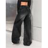 image:imageGORGLITTER Girls Baggy Wide Leg Jeans Cute Casual High Waist Long Denim Pants Bottoms Trousers with PocketsBlack