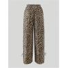 image:imageGORGLITTER Girls Bow Cheetah Leopard Print Joggers Pants Baggy Y2K Wide Leg Elastic Waist Loose Sweatpants BottomsBrown