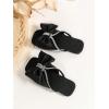 image:imageGORGLITTER Girls Bow Flat Sandals Dressy Rhinestone Strappy Open Toe Summer Cute Slip on SandalsBlack