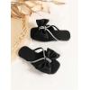 image:imageGORGLITTER Girls Bow Flat Sandals Dressy Rhinestone Strappy Open Toe Summer Cute Slip on SandalsBlack