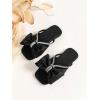 image:imageGORGLITTER Girls Bow Flat Sandals Dressy Rhinestone Strappy Open Toe Summer Cute Slip on SandalsBlack