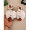 image:imageGORGLITTER Girls Bow Sandals Cute Beach Lace Up Open Toe Gladiator Sandals Kids Summer Vacation Slides ShoesBeige