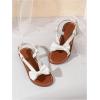 image:imageGORGLITTER Girls Bow Sandals Dress Open Toe Ankle Strap Slip on Cute Flat Sandals Vacation Beach Slides ShoesBeige