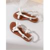image:imageGORGLITTER Girls Bow Sandals Dress Open Toe Ankle Strap Slip on Cute Flat Sandals Vacation Beach Slides ShoesBeige