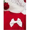 image:imageGORGLITTER Girls Bow Short Dress Cute Ruffle Long Sleeve Fall Casual Birthday Graduation Party Flowy Skater DressRed