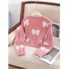 image:imageGORGLITTER Girls Bow Sweater Cute Fall Christmas Long Sleeve Crewneck Loose Lightweight Knit SweatersPink