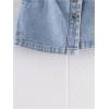 image:imageGORGLITTER Girls Button Front Jean Skirt Asymmetrical Hem Elastic High Waisted Summer Cute Denim Skort with ShortsMedium Wash