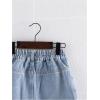 image:imageGORGLITTER Girls Button Front Jean Skirt Asymmetrical Hem Elastic High Waisted Summer Cute Denim Skort with ShortsMedium Wash