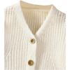 image:imageGORGLITTER Girls Cardigan Cute Button Down Long Sleeve V Neck Knitted Fall Trendy 2025 Sweaters TopApricot