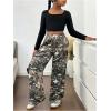 image:imageGORGLITTER Girls Cheetah Leopard Pants Wide Leg Baggy Y2k Sweatpants StreetwearArmy Green