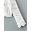 image:imageGORGLITTER Girls Crochet Cropped Cardigan Knit Tie Front Tops Cute Long Sleeve Bolero Shrug Lightweight Sweaters Trendy 2025White