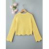 image:imageGORGLITTER Girls Crochet Cropped Cardigan Knit Tie Front Tops Cute Long Sleeve Bolero Shrug Lightweight Sweaters Trendy 2025Yellow