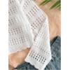 image:imageGORGLITTER Girls Crochet Cropped Cardigan Knit Tie Front Tops Cute Long Sleeve Bolero Shrug Lightweight Sweaters TrendyWhite
