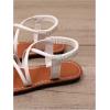 image:imageGORGLITTER Girls Cross Strappy Dress Sandals Open Toe Ankle Strap Cute Summer Flat SandalsBeige