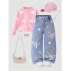 image:imageGORGLITTER Girls Cute Baggy Jeans Heart Print High Waisted Straight Wide Leg Y2K Casual Denim Pants Preppy ClothesLight Wash