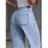 image:imageGORGLITTER Girls Cute Baggy Wide Leg Jeans Elastic High Waisted Denim Pants Bottoms with PocketsLight Wash Blue