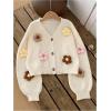 image:imageGORGLITTER Girls Cute Cherry Cardigan Sweaters Open Front Long Sleeve Lightweight Knit TopsApricot Beige