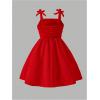 image:imageGORGLITTER Girls Cute Coquette Dresses Bow Tie Shoulder Backless Sleeveless Cute Summer Graduation Party Skater DressRed