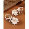 image:imageGORGLITTER Girls Cute Flat Sandals Dress 3D Flower Open Toe Ankle Strap Slip on Vacation Dressy 2026 Slides ShoesBeige