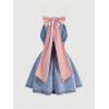 image:imageGORGLITTER Girls Denim Dress Cute Bow Sleeveless Halter Backless A Line Birthday Prom Party Mini Short DressBlue