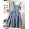 image:imageGORGLITTER Girls Denim Dress Cute Sleeveless Cut Out Overall Cowgirl Western A Line Swing Short Mini Jean DressesBlue