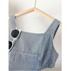 image:imageGORGLITTER Girls Denim Dress Cute Sleeveless Cut Out Overall Cowgirl Western A Line Swing Short Mini Jean DressesBlue