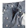 image:imageGORGLITTER Girls Denim Jean Shorts Jorts Bow Summer Trendy Ripped High Waist Straight Wide Leg Shorts Cute ClothesLight Wash