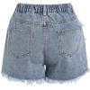 image:imageGORGLITTER Girls Denim Jean Shorts Jorts Bow Summer Trendy Ripped High Waist Straight Wide Leg Shorts Cute ClothesLight Wash