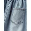 image:imageGORGLITTER Girls Denim Skirt Elastic High Waist Midi A Line Skirts with Pockets Cute Preppy ClothesMedium Wash