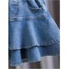 image:imageGORGLITTER Girls Denim Skirts Cute RuffleTiered High Elastic Waist Skater Jeans SkirtsBlue