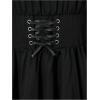 image:imageGORGLITTER Girls Dress Fall Y2K Off Shoulder Mesh Long Sleeve Lace Up Gothic A Line Party Birthday Prom Short DressesBlack