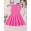 image:imageGORGLITTER Girls Dresses Cute Heart Pleated Ruffle Sleeveless Summer Casual Party Flowy Skater Tank Mini DressHot Pink