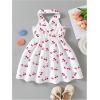 image:imageGORGLITTER Girls Dresses Cute Summer Birthday Halter Cherry Print Button Down Sleeveless Backless A Line Mini DressesWhite
