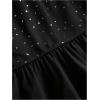 image:imageGORGLITTER Girls Dresses Y2K Mesh Mock Neck Long Sleeve Leather Birthday Cocktail Party Formal Prom Patchwork Midi DressBlack