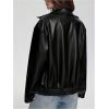 image:imageGORGLITTER Girls Faux Leather Zip Up Jackets Y2K Long Sleeve Motorcycle Bomber Coat Trendy Fall Winter ClothesBlack