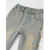 image:imageGORGLITTER Girls Flare Baggy Jeans Denim High Waisted Straight Wide Leg Bell Bottom Jeans Long Joggers PantsMedium Wash