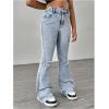image:imageGORGLITTER Girls Flare Bell Bottom Jeans Ripped Distressed High Waist Denim Pants Trousers with PocketsLight Wash