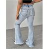image:imageGORGLITTER Girls Flare Bell Bottom Jeans Ripped Distressed High Waist Denim Pants Trousers with PocketsLight Wash