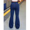 image:imageGORGLITTER Girls Flare Jeans Bell Bottom Elastic High Waisted Baggy Wide Leg Y2k Skinny Denim PantsDark Wash