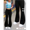 image:imageGORGLITTER Girls Flare Jeans Crossover Stretchy Denim Pants Bootcut Bell Bottoms Cute Yoga PantsBlack
