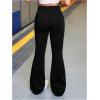 image:imageGORGLITTER Girls Flare Jeans Crossover Stretchy Denim Pants Bootcut Bell Bottoms Cute Yoga PantsBlack