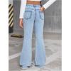 image:imageGORGLITTER Girls Flare Jeans Cute Fashion Trendy Casual High Waisted Bell Bottom Denim Pants Bottoms with PocketsMedium Wash Blue
